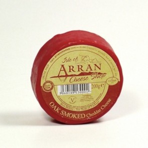 Arran oak smoked flavoured cheddar cheese 200g truckle