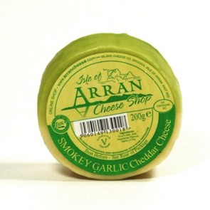 Arran smoked garlic flavoured cheddar cheese 200g truckle